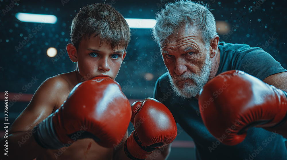 custom made wallpaper toronto digitalA young boxer intensely prepares for a match, while his seasoned mentor offers guidance and support