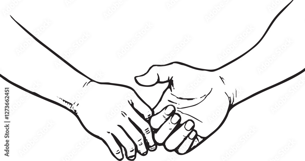 Hands of two men join demonstrate warm relationships Hands of two men join demonstrate warm relationships