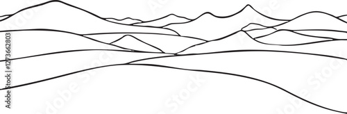 Simple lines drawn as landscape