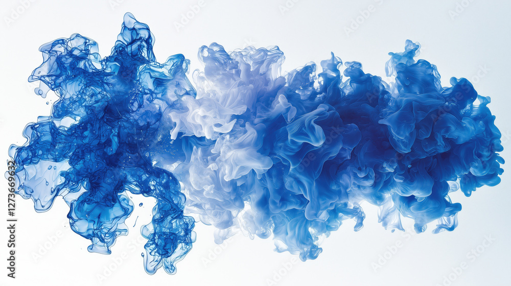 A mesmerizing swirl of blue and white ink blending in water, creating an artistic effect. A mesmerizing swirl of blue and white ink blending in water, creating an artistic effect.