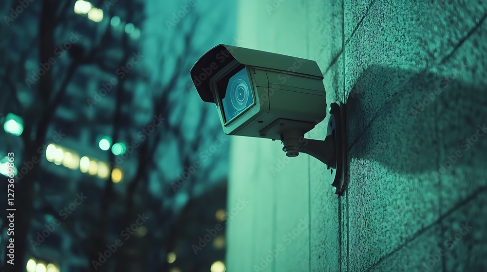 City night security camera surveillance City night security camera surveillance