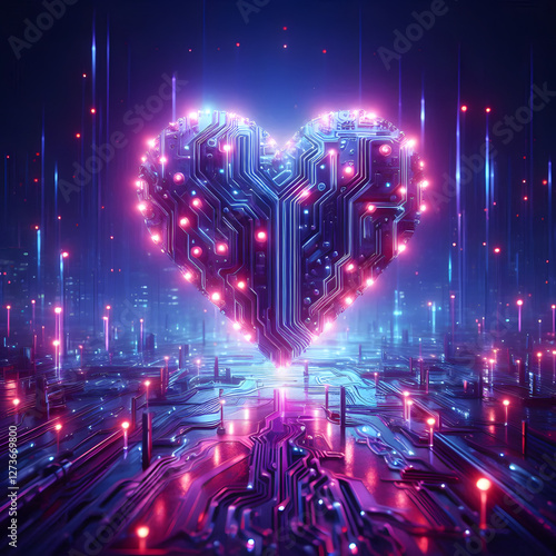 Futuristic Sci-Fi Heart with High-Tech Design