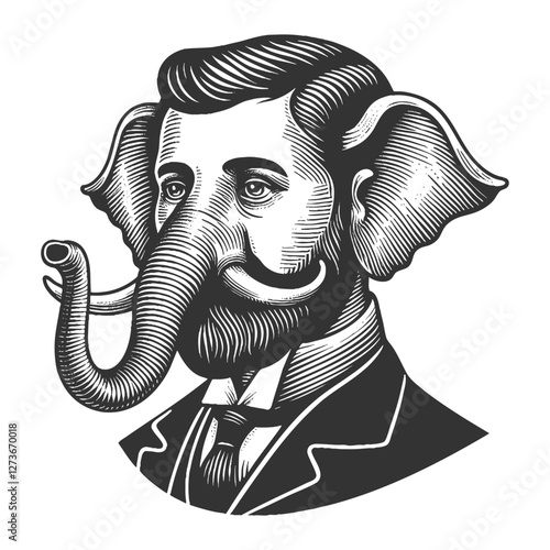 Elephant Gentleman vector illustration