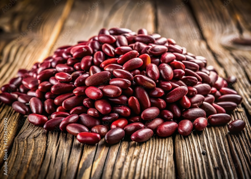 High-Resolution Photo of Kidney Beans on Rustic Wooden Table High-Resolution Photo of Kidney Beans on Rustic Wooden Table