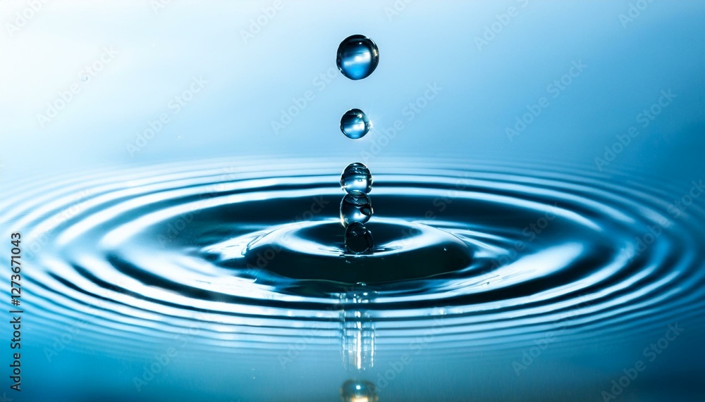 water drop with ripples and small bubbles trapped water drop with ripples and small bubbles trapped