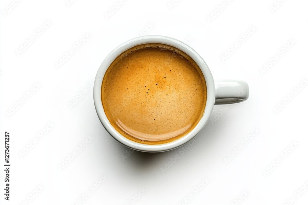 Small cup of Cuban Café Cubano, strong espresso with creamy foam, isolated on white, coffee culture Small cup of Cuban Café Cubano, strong espresso with creamy foam, isolated on white, coffee culture