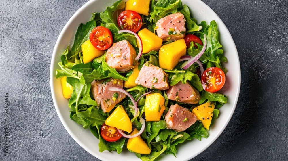 Delicious Tuna and Mango Salad with Cherry Tomatoes Delicious Tuna and Mango Salad with Cherry Tomatoes