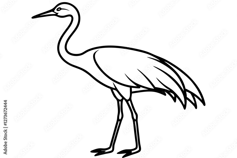 Obraz premium Minimal Crane Line Art