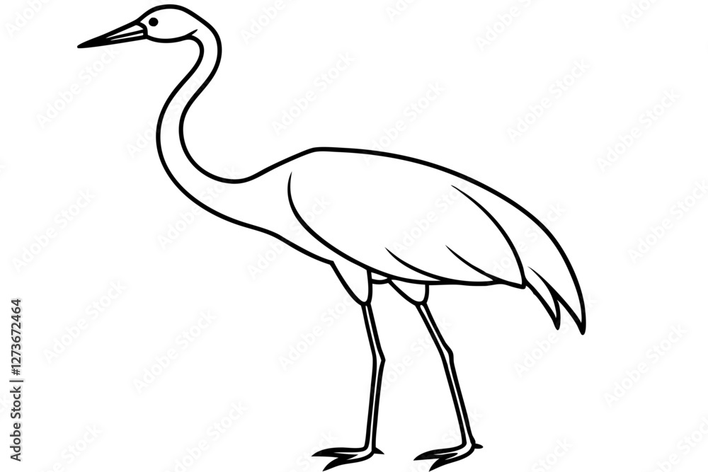 Obraz premium Minimal Crane Line Art