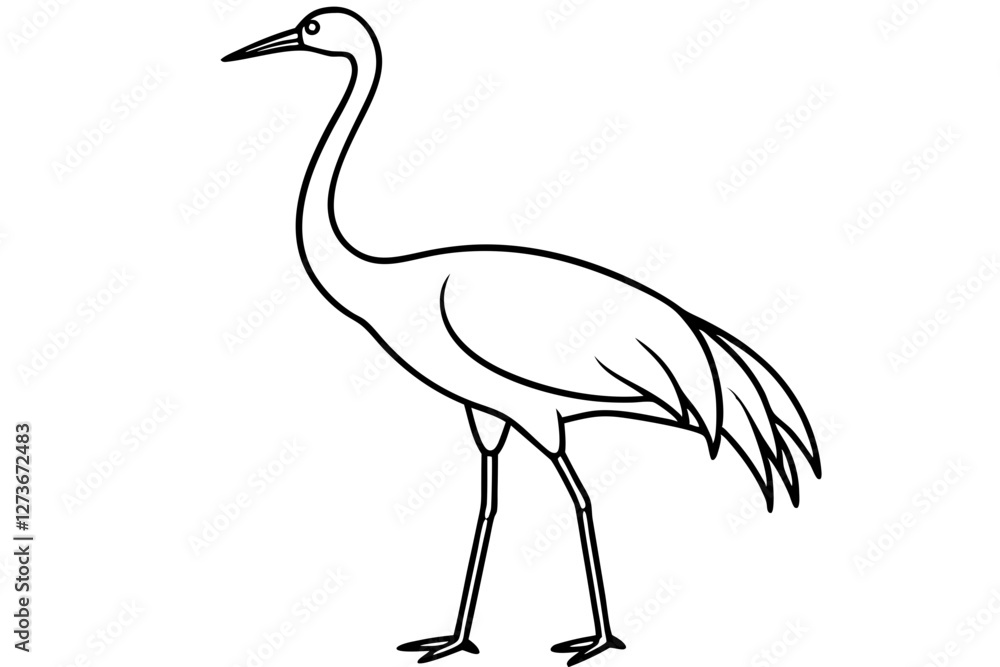 Obraz premium Minimal Crane Line Art