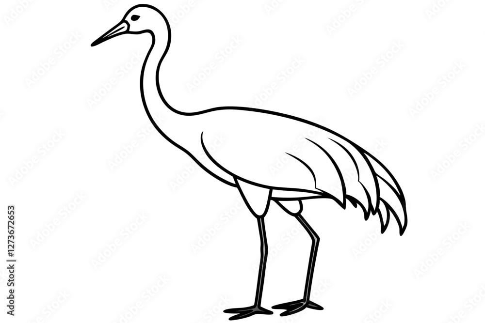 Obraz premium Minimal Crane Line Art