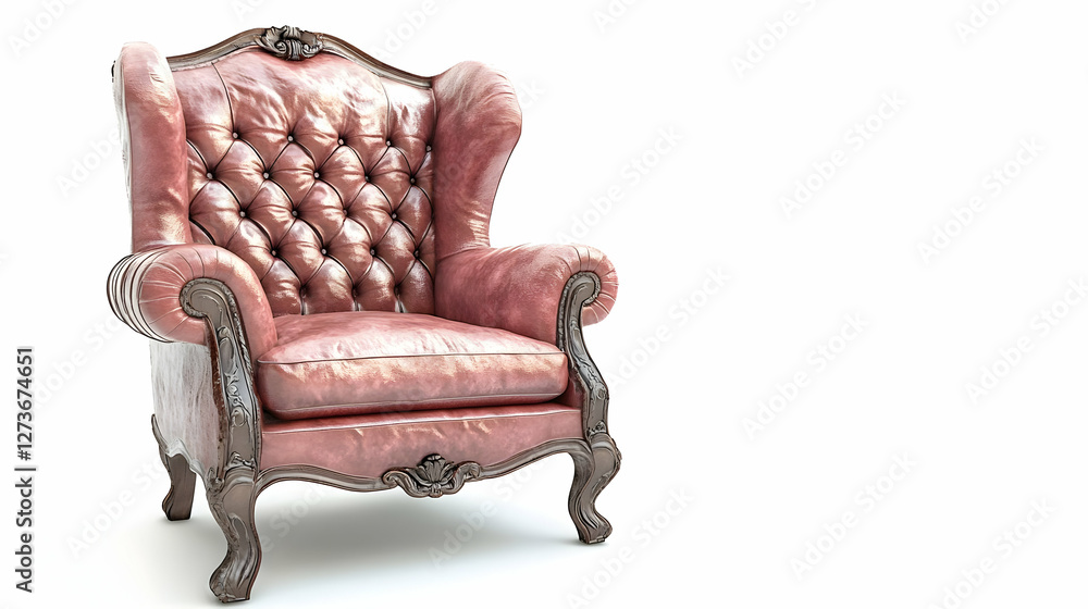 Classic Leather Wingback Chair Isolated Classic Leather Wingback Chair Isolated