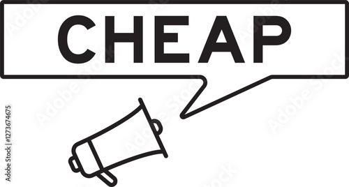 Megaphone icon with speech bubble in word cheap on white background