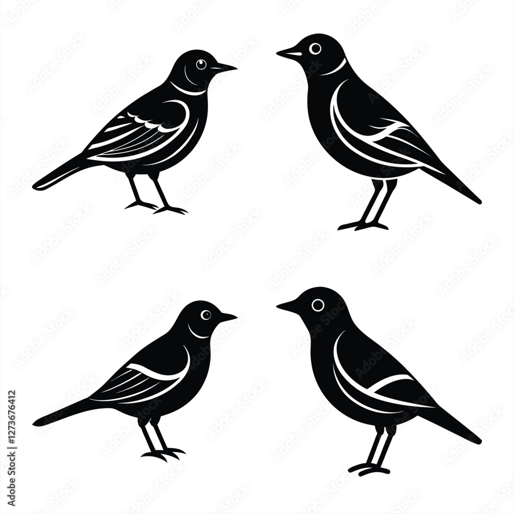 custom made wallpaper toronto digitalStylized Lark Silhouette Vector  Icon set Ideal for Logos & Artwork.