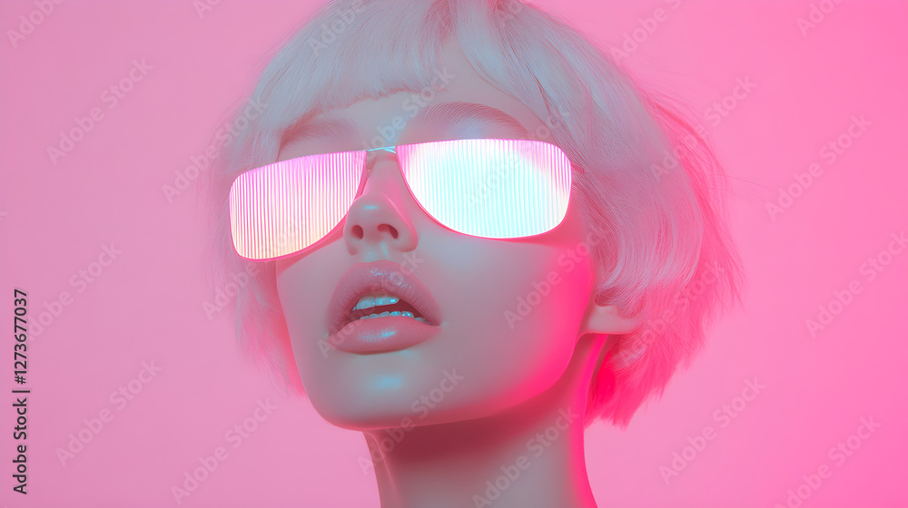 girl in pink glasses girl in pink glasses