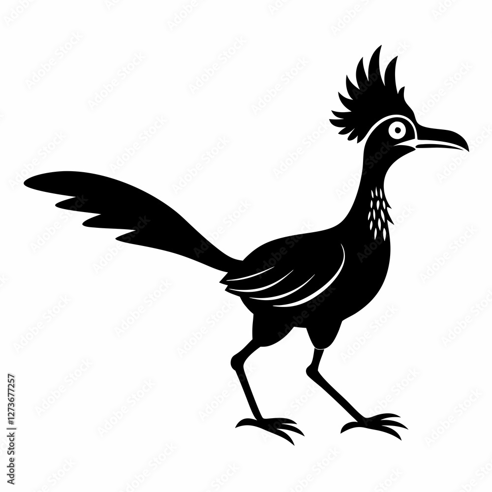 Obraz premium Minimalist Roadrunner Silhouette Vector