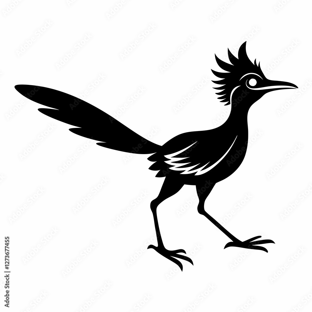 Obraz premium Minimalist Roadrunner Silhouette Vector