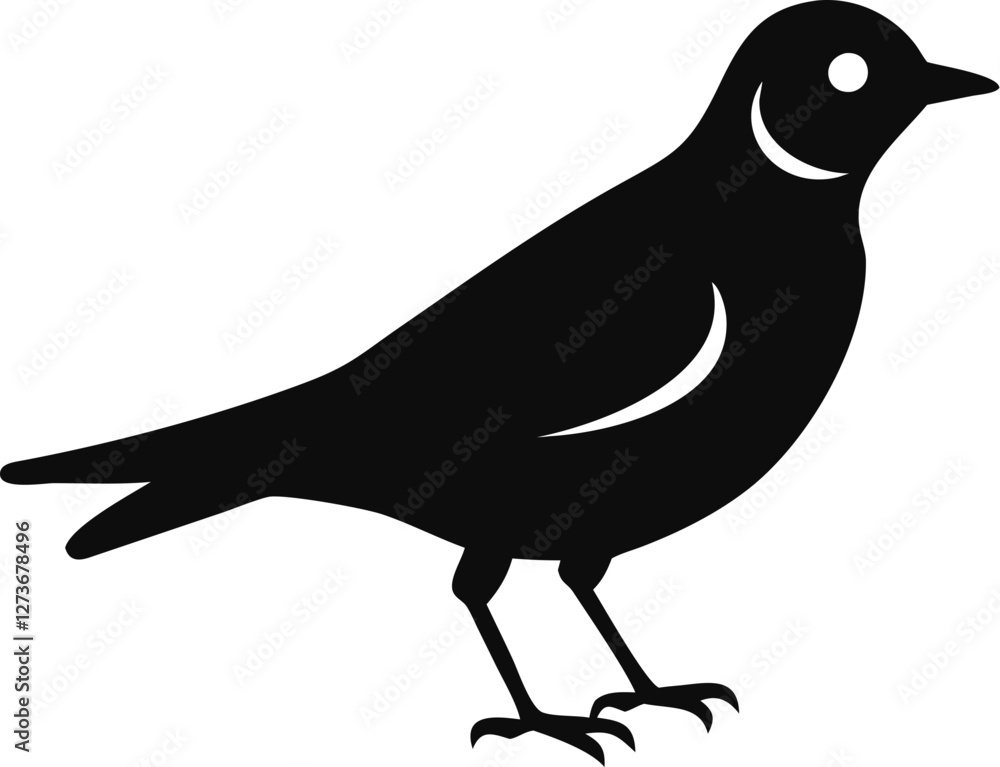 High-Quality Lark Silhouette Vector Icon for Designers High-Quality Lark Silhouette Vector Icon for Designers