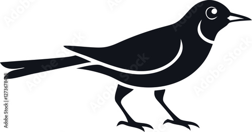 Minimalist Lark Bird Silhouette Vector Clean & Elegant.