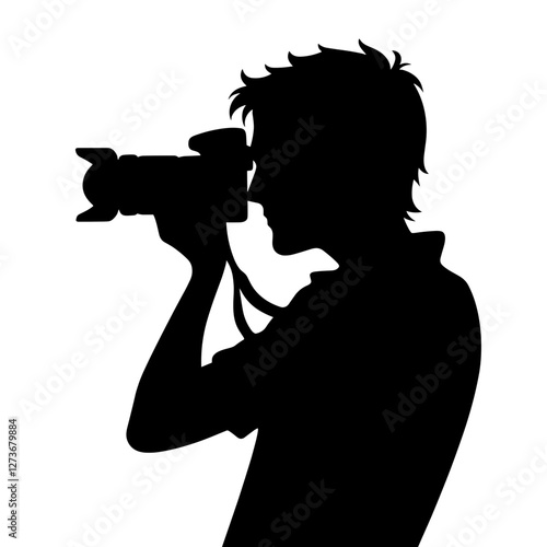 Photographer taking a photo silhouette