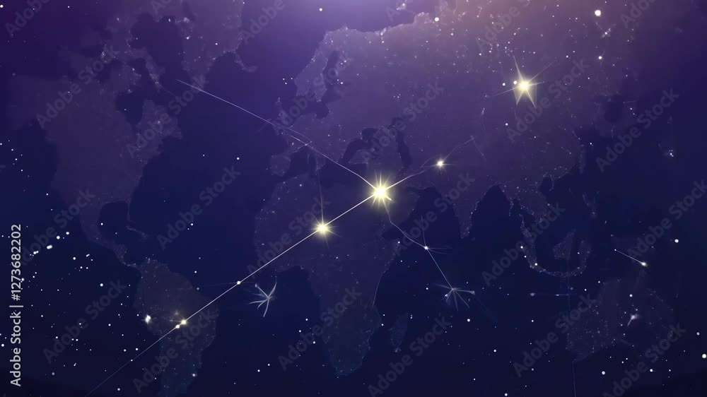 Stars illuminate a clear night sky over the city Stars illuminate a clear night sky over the city