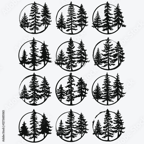 Three Trees SVG File, Forest Cuttable File for Cricut, Nature Theme Cut Files, Pine Tree, Outdoor And Nature SVG Tree DIY Graphic Tee