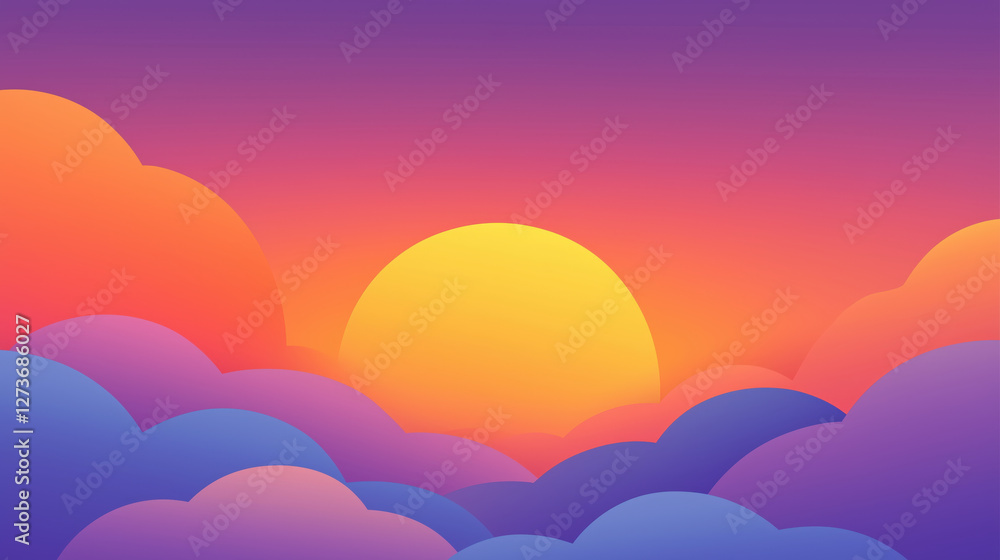 Dramatic sunset with vibrant clouds and warm colors Dramatic sunset with vibrant clouds and warm colors