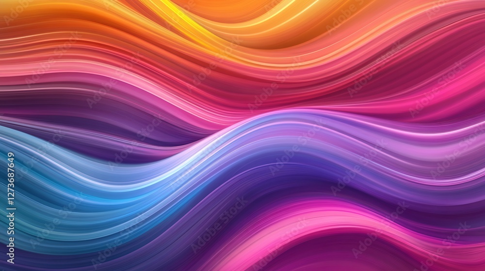 Colorful Abstract Waves Flowing Pattern with Vibrant Gradient Texture Colorful Abstract Waves Flowing Pattern with Vibrant Gradient Texture