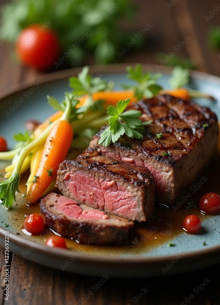 Juicy Medium-Rare Steak Cut Close-Up
Juicy Medium-Rare Steak Cut Close-Up