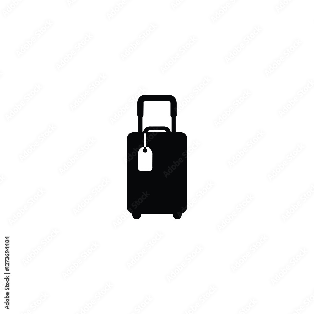 Travel bag icon vector template. Silhoeutte of a travel bag icon on white background. Travel bag icon vector template. Silhoeutte of a travel bag icon on white background.