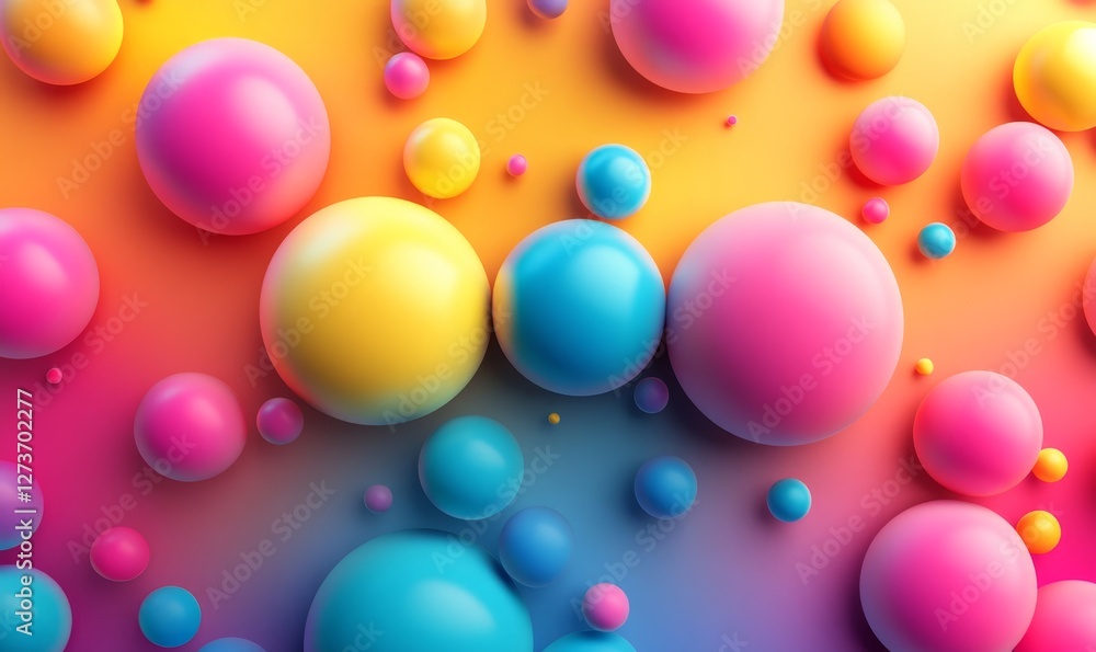 Vibrant Abstract Geometric Pattern with Colorful Gradients and 3D Spheres, Contemporary Art, Modern Design, Digital Background Vibrant Abstract Geometric Pattern with Colorful Gradients and 3D Spheres, Contemporary Art, Modern Design, Digital Background