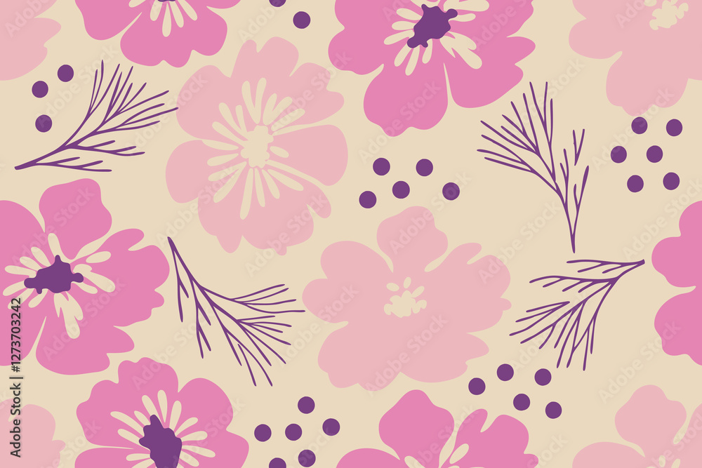 Trendy floral seamless pattern design. Textile pattern backgorund. Trendy floral seamless pattern design. Textile pattern backgorund.