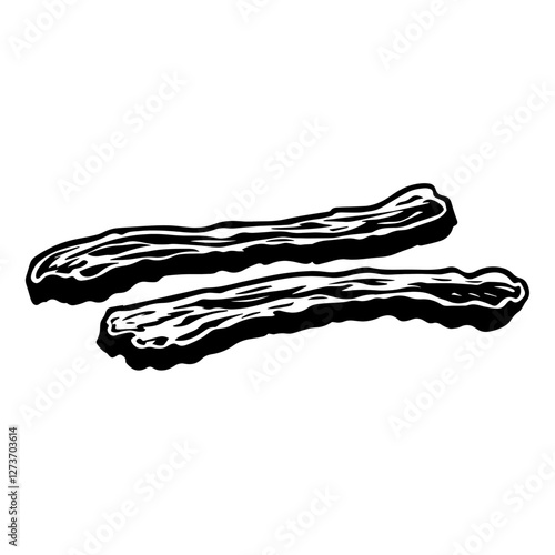 Simple bacon linear illustration graphic outline vector