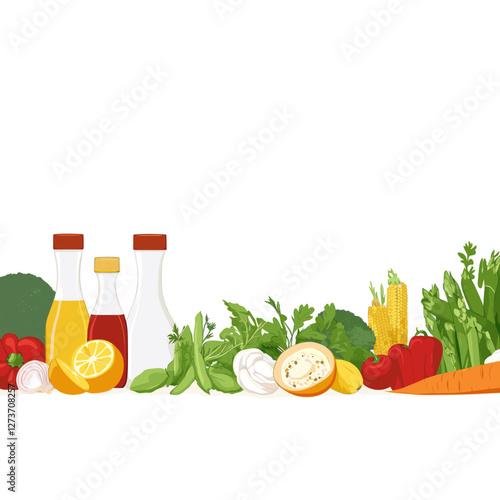 Food Ingredient Border food illustration ingredients vector