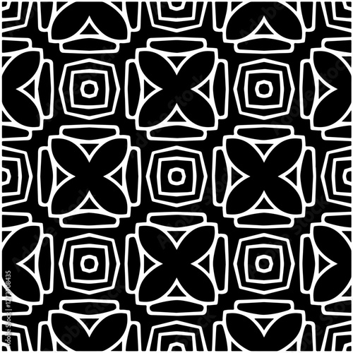 Abstract texture for fabric print, card, table cloth, furniture, banner, cover, invitation, decoration, wrapping. Seamless repeating pattern.  Black and white color. Carpet pattern texture.