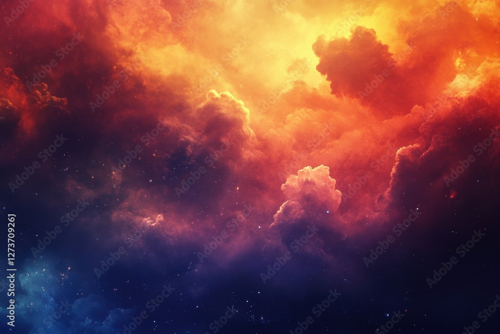 Fiery Nebula in Deep Space Fiery Nebula in Deep Space
