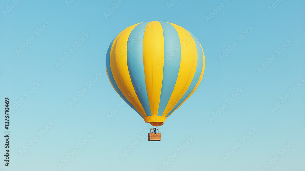 Fototapeta premium A Serene Journey Through the Sky with a Hot Air Balloon