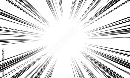 Manga speed lines, comic anime radial effect background. Manga explosion, motion or movement action for comic books.