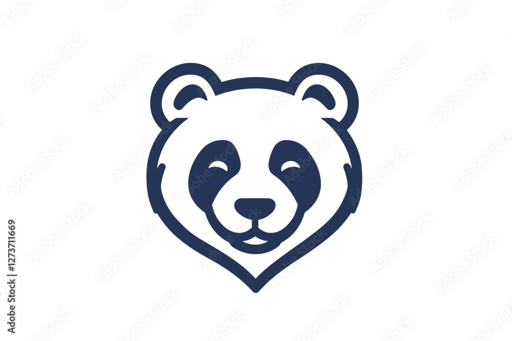The panda bear icon is a solid black line on a white background. The panda bear icon is a solid black line on a white background.