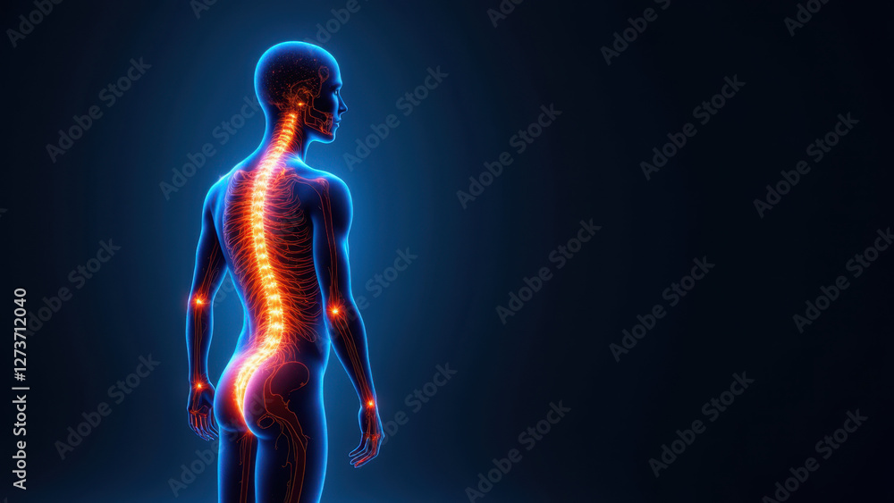 VNS implantation visualized with a side view of a human torso showcasing a surgically implanted vagus nerve stimulator device. VNS implantation visualized with a side view of a human torso showcasing a surgically implanted vagus nerve stimulator device.