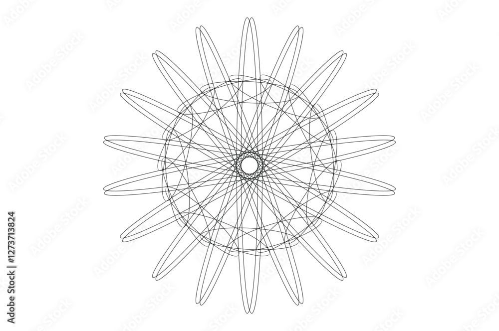 Abstract silhouette line art floral asian decorative illusion mandala design vector Abstract silhouette line art floral asian decorative illusion mandala design vector