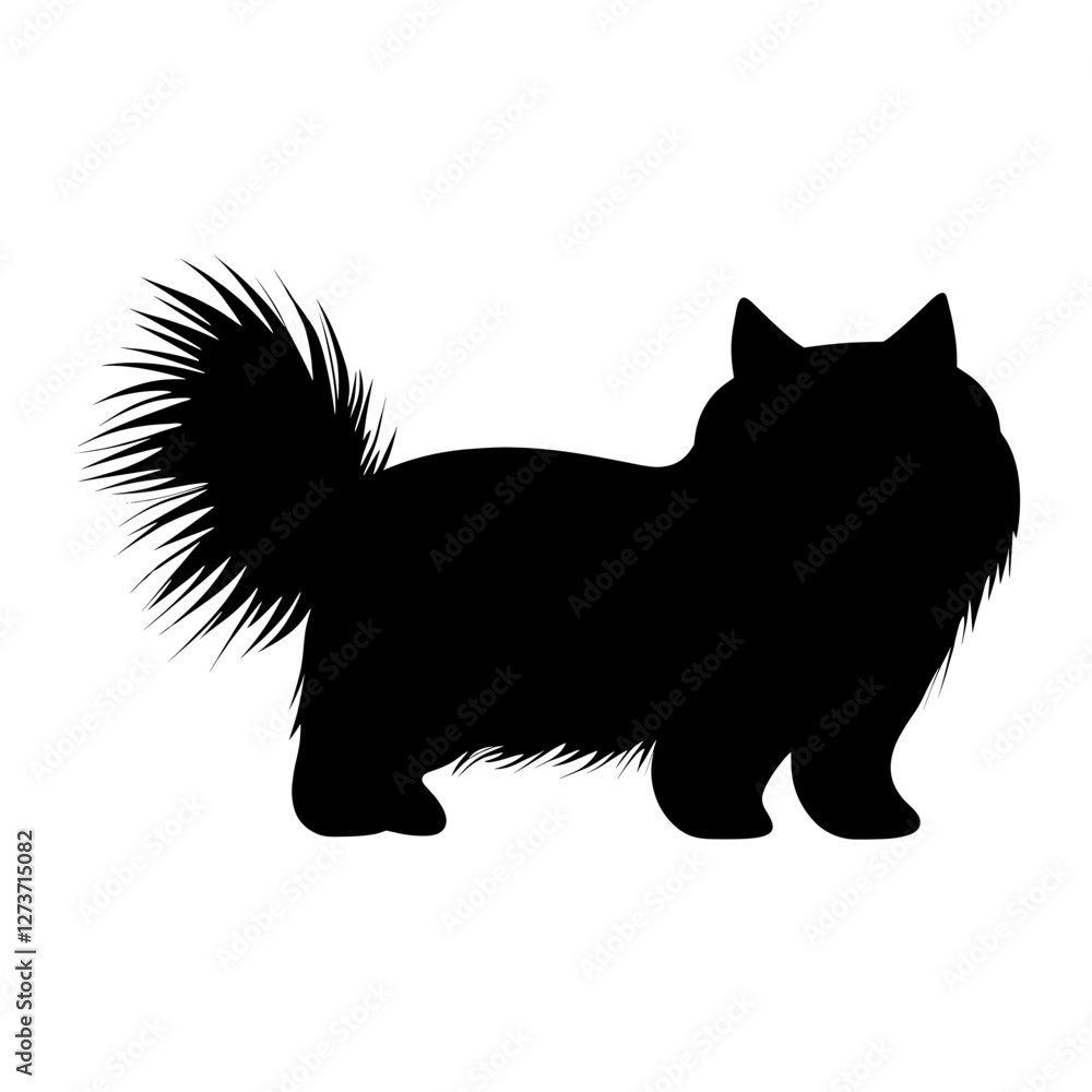 Obraz premium Persian cat silhouette illustration animal vector