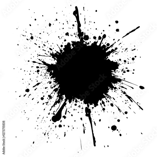 Splash point brush splatter stain black vector