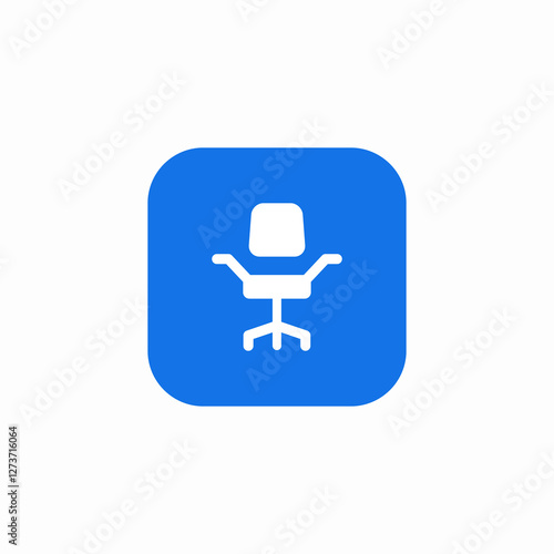 computer desk seat icon sign vector