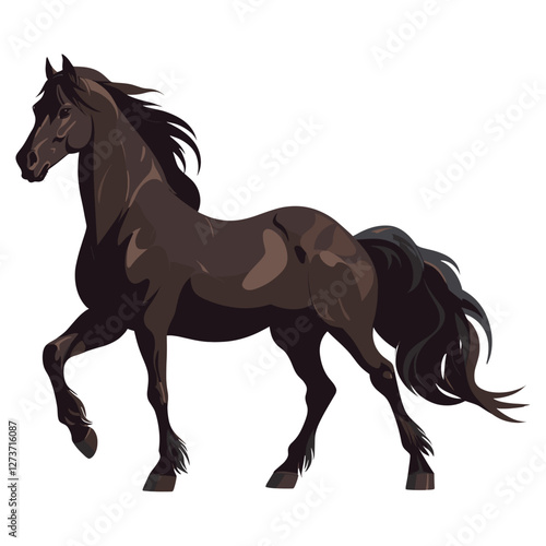 Black horse illustration animal landscape vector