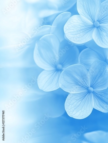 Obraz na płótnie Elegant Blue Floral Background with Soft Lighting Creating a Dreamy Atmosphere and Serene Vibe : Generative AI w salonie