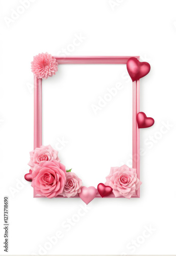 Pink square love frame for Valentine's Day