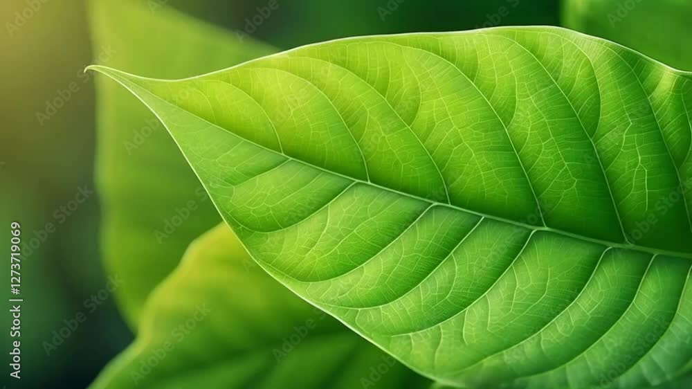 Vibrant Green Leaf Macro Photography: Nature's Serenity Vibrant Green Leaf Macro Photography: Nature's Serenity
