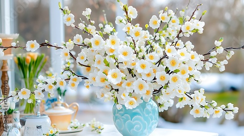 Bright indoor flower close-up