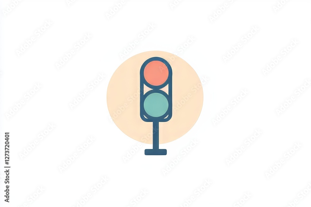 A flat design illustration of a traffic light, including red, yellow, and green lights A flat design illustration of a traffic light, including red, yellow, and green lights